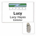 Classic Side Loading Rigid Vinyl Name Tag Holder w/ Clip (4"x2 1/2")